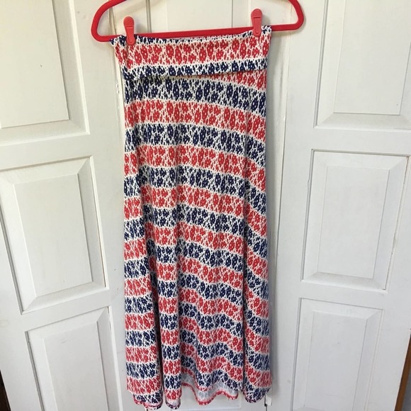 LuLaRoe Dresses & Skirts - LuLaRoe Red, White, & Blue Maxi Skirt